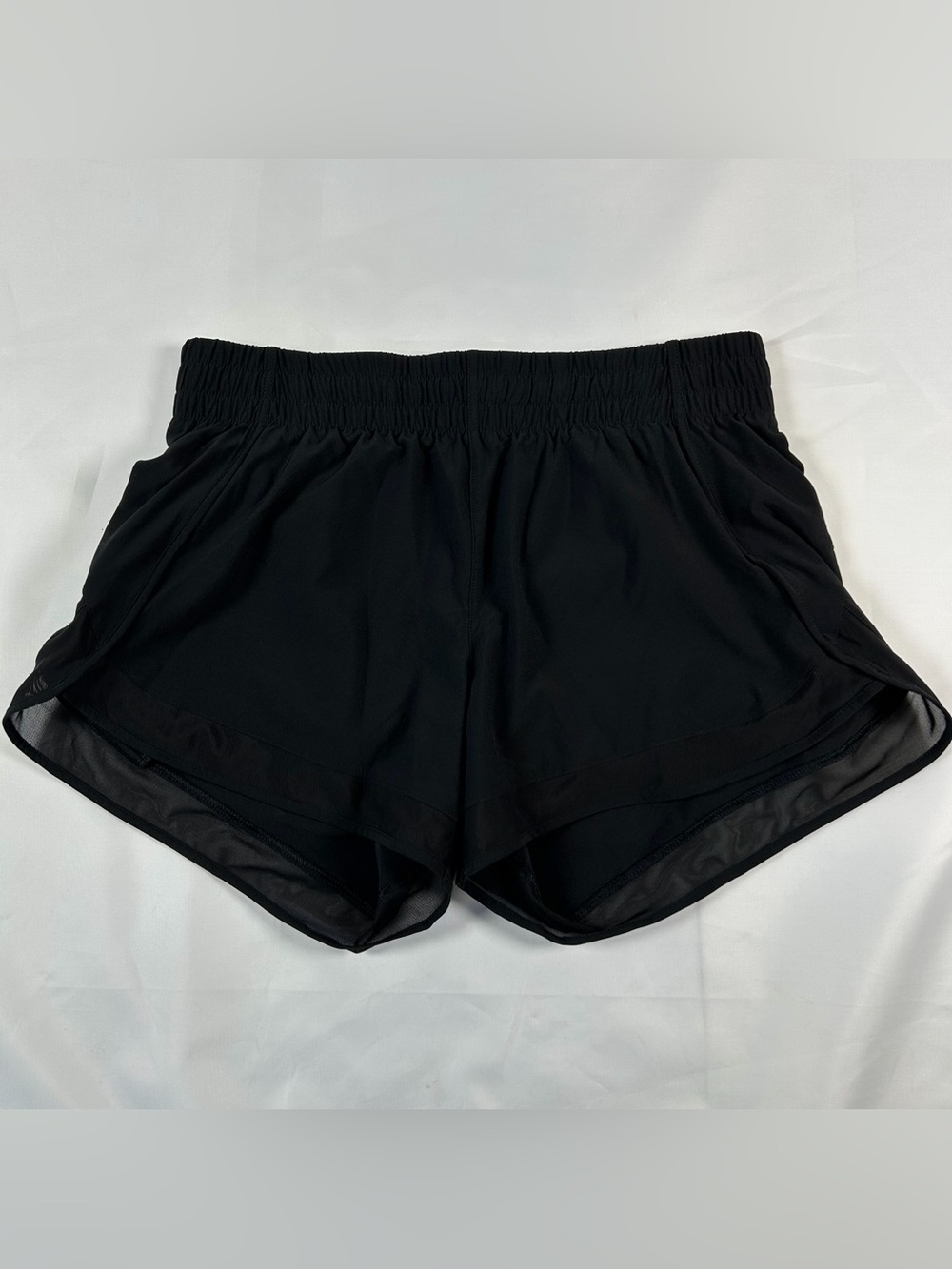 ATHLETA Black Mesh Racer Run Shorts 4" Women's Size Small